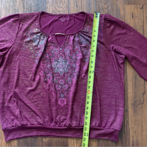 Beverly Drive 3x women’s Purple blouse Plus Size, Shining - Picture 5 of 8
